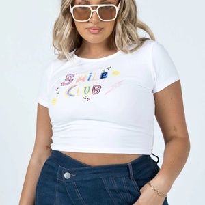 [NWT] Princess Polly | Organic Smile Club Tee in White (US 6)